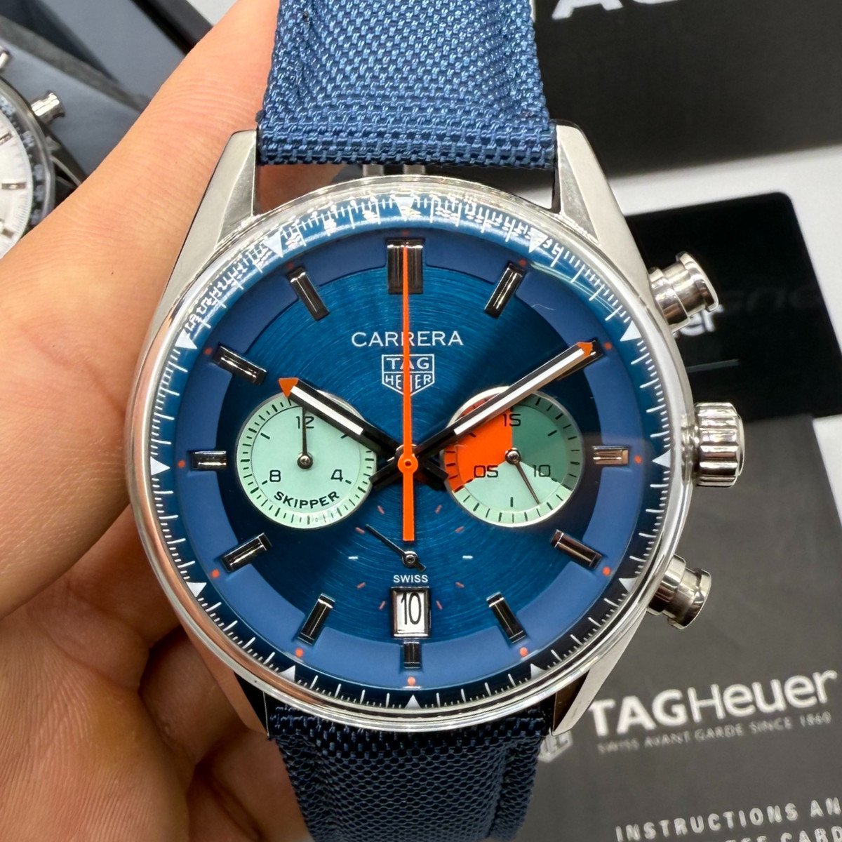 a43f4e_2d6e8bc3af354f51b522be9b1f044726mv2 TAG Heuer Carrera Chronosprint x Porsche - Aço 42mm - Preto - Imagem 1
