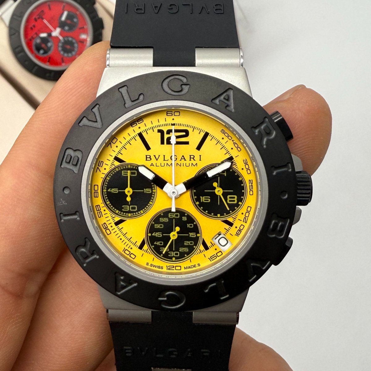 a43f4e_3026504c40c2495480f25812175af50fmv2 Bvlgari Aluminium Crono 41mm - Aço - Mostrador Amarelo - Imagem 1