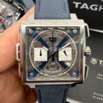 TAG Heuer Monaco Split-Seconds Chronograph 44mm, Mostrador Prata e Azul