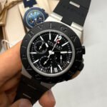 Bvlgari Aluminium Crono 41mm - Aço - Mostrador Preto