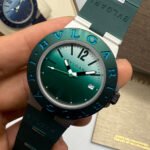 Bvlgari Alumium 41mm - Mostrador Verde Aluminio Pulseira Borracha