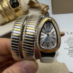 Bvlgari Serpenti Tubogas 02 Volta 35mm Aço/Dourado Mostrador Prata - Cravejado
