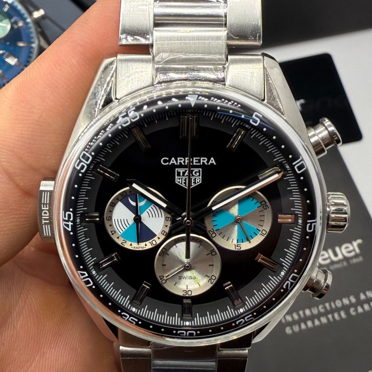 a43f4e_94a428a7ff5b4b69a26ee75a70371adbmv2 TAG Heuer Carrera Chronosprint x Porsche - Aço 42mm - Preto - Imagem 1