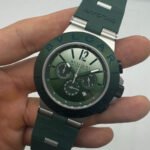 Bvlgari Aluminium Crono 44mm - Aço - Mostrador Verde