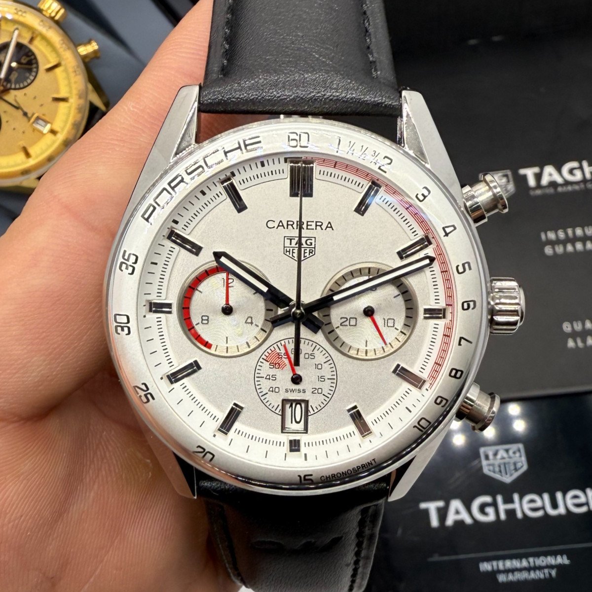 a43f4e_bfde5f4d92404194ae44e51fbd9b8e96mv2 TAG Heuer Carrera Chronosprint x Porsche - Aço 42mm - - Imagem 1