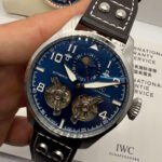 IWC PORTUGIESER YACTH CLUB TURBILHÃO - 44mm - Aço Most. Cinza Puls Couro