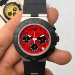 Bvlgari Aluminium Crono 41mm - Aço - Mostrador Vermelho