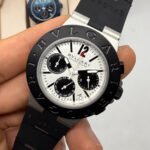 Bvlgari Aluminium Crono 41mm - Aço - Mostrador Branco