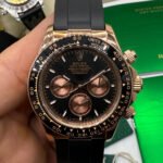 Rolex Daytona 40mm Dourado Mostrador Marrom, Luneta Preta
